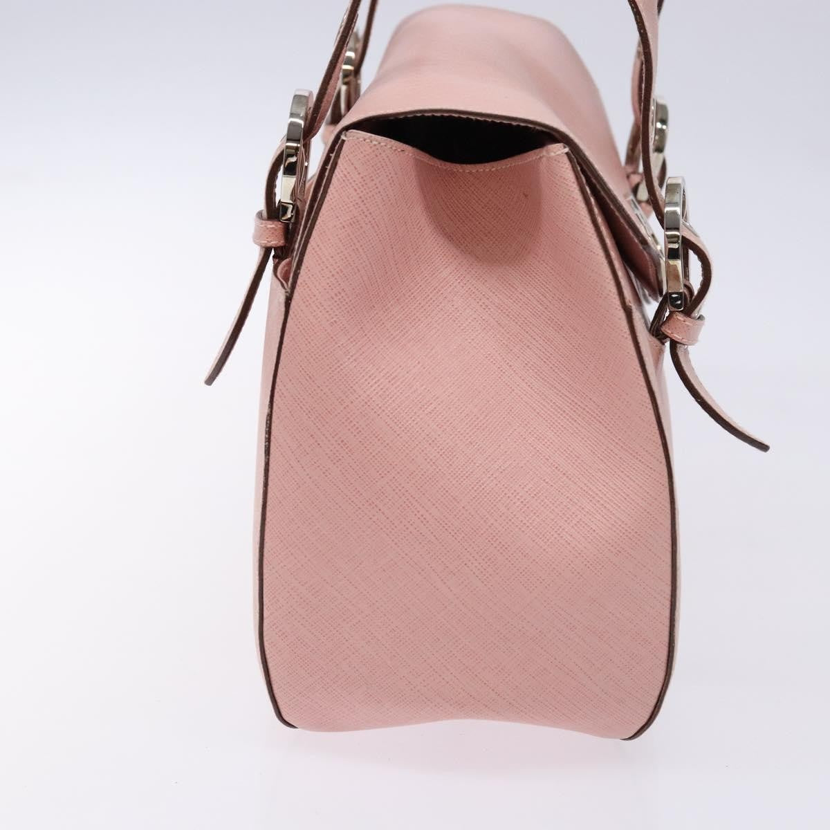 Salvatore Ferragamo Gancini handbag Leather, PINK, LEATHER, Handbag