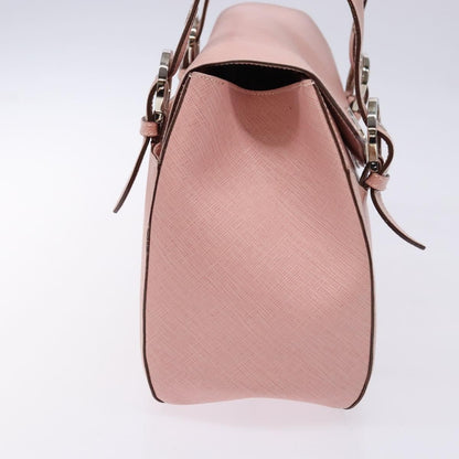 Salvatore Ferragamo Gancini handbag Leather, PINK, LEATHER, Handbag