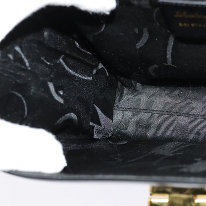 Salvatore Ferragamo Gancini Shoulder Bag Leather, BLACK, LEATHER, Shoulder bag