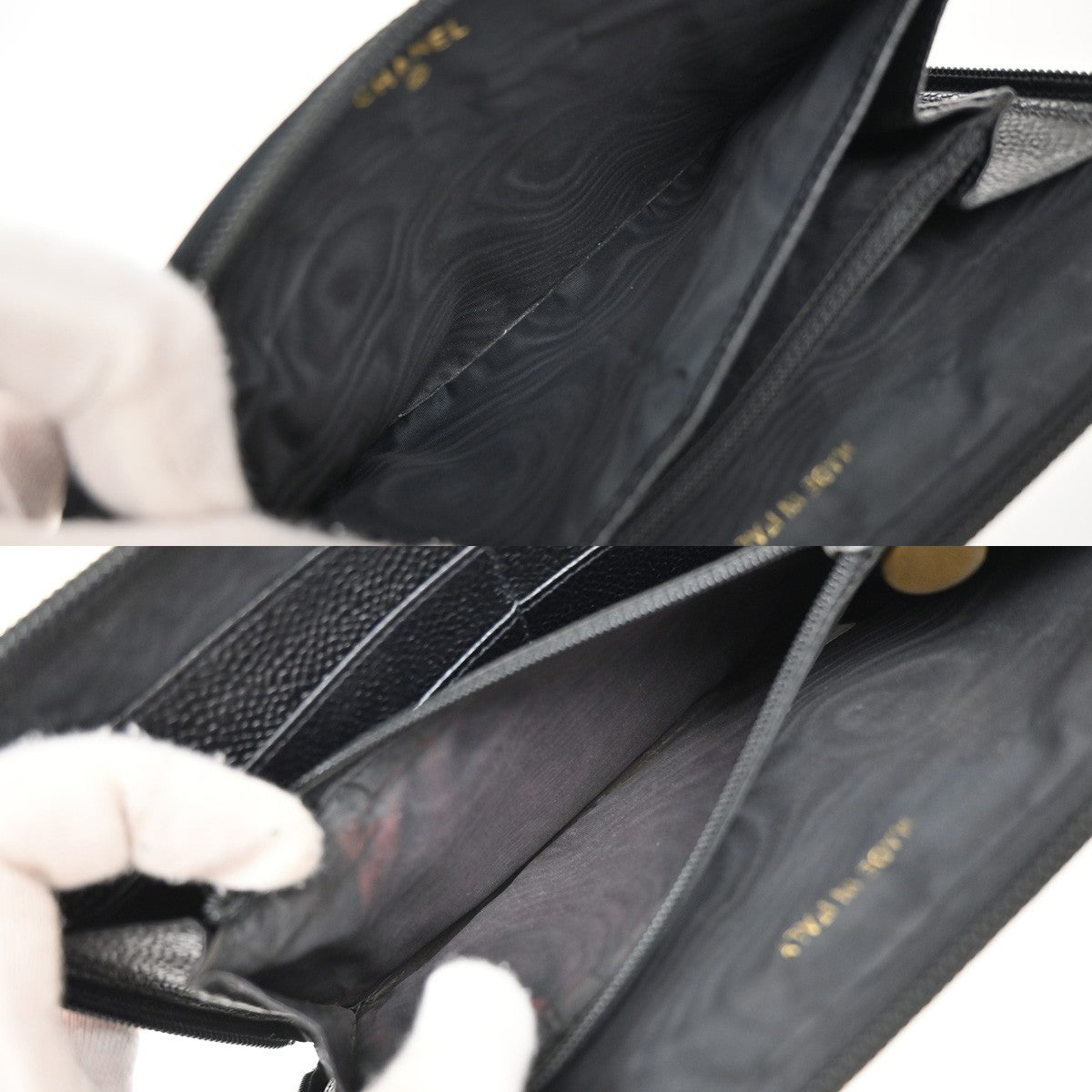 Chanel CC Zip Around Wallet Leather, BLACK, LEATHER, Wallets