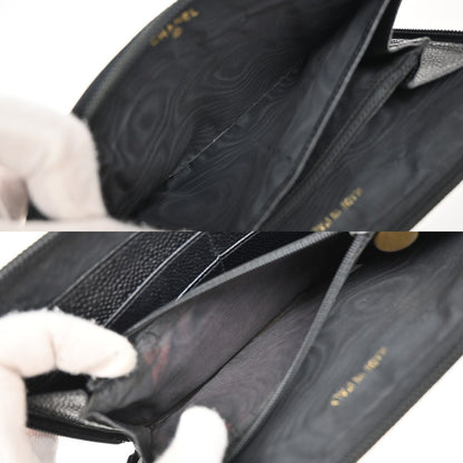 Chanel CC Zip Around Wallet Leather, BLACK, LEATHER, Wallets