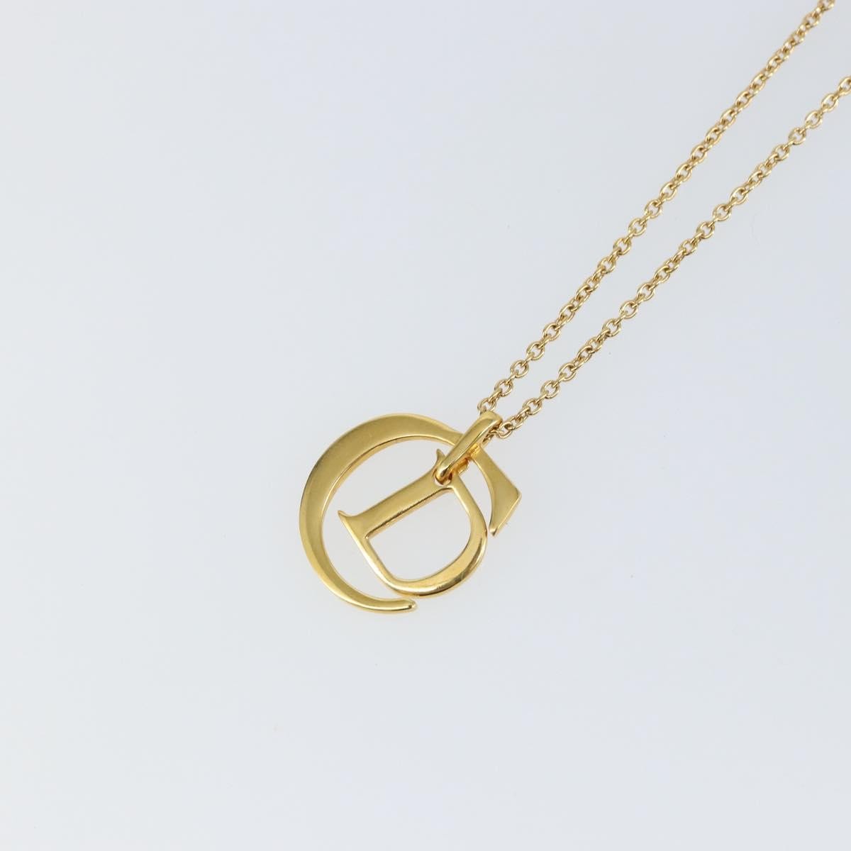 Christian Dior CD Pendant Necklace Metal, GOLD, METAL, Necklace
