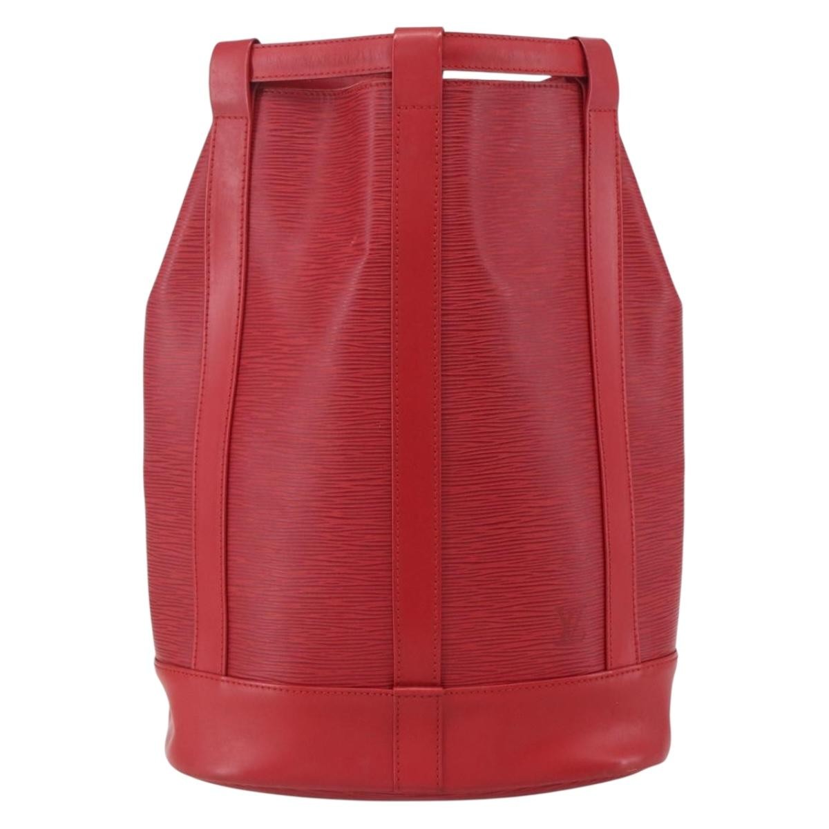 Louis Vuitton Randonnee Backpack Epi Leather, RED, LEATHER, Shoulder bag