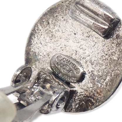 Chanel Vintage CC Round Clip-On Earrings Metal, SILVER, SILVER_PLATED, Earrings