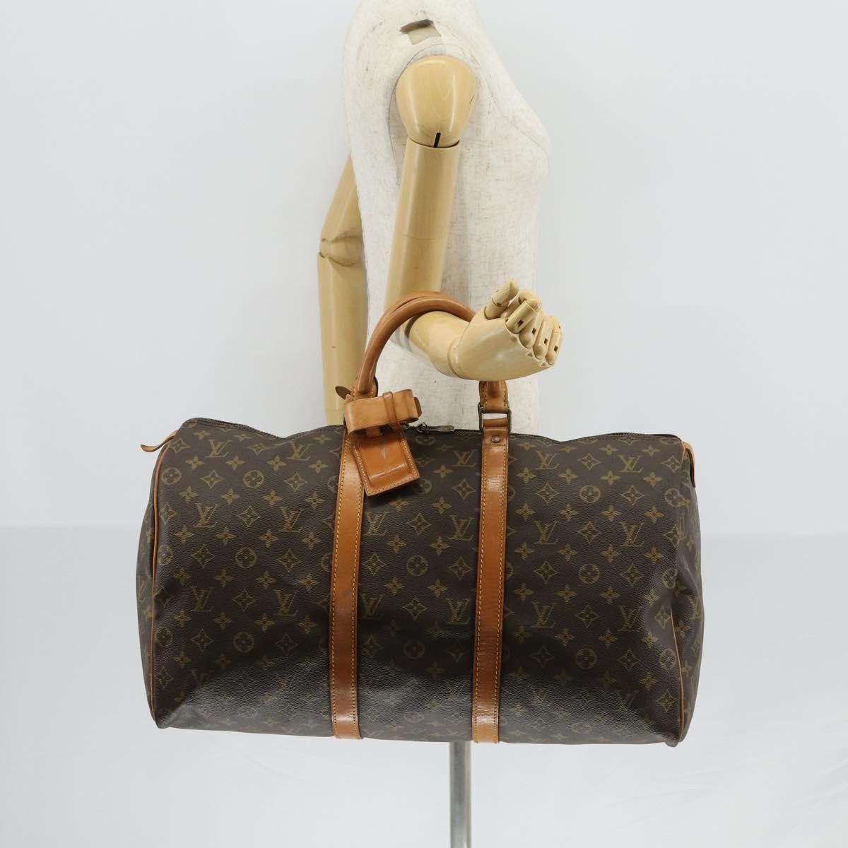 Louis Vuitton Keepall Bag Monogram Canvas, BROWN, CANVAS, Travel bag
