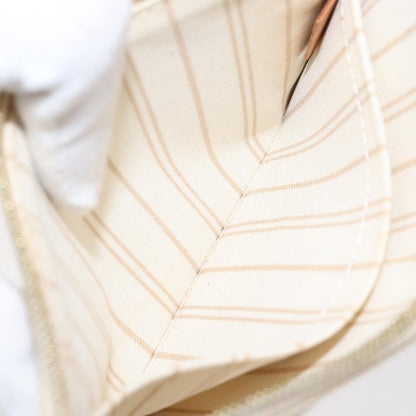 Louis Vuitton Neverfull Pochette Damier, WHITE, CANVAS, Clutche & pouche