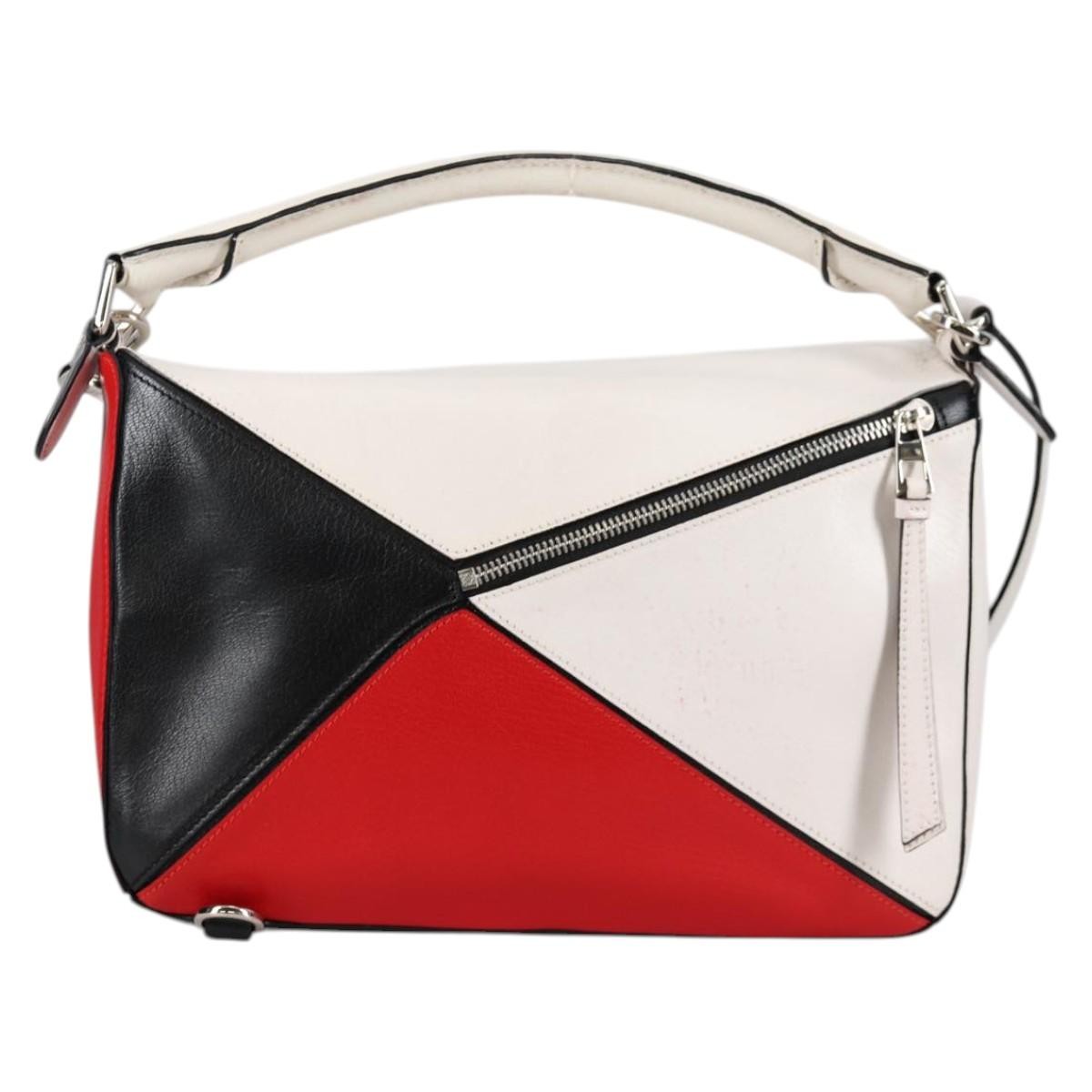 Loewe Puzzle Bag Leather, WHITE, LEATHER, Handbag