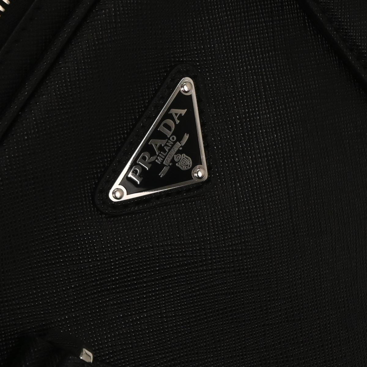 Prada Convertible Zip Around Briefcase Saffiano Leather, BLACK, LEATHER, Handbag