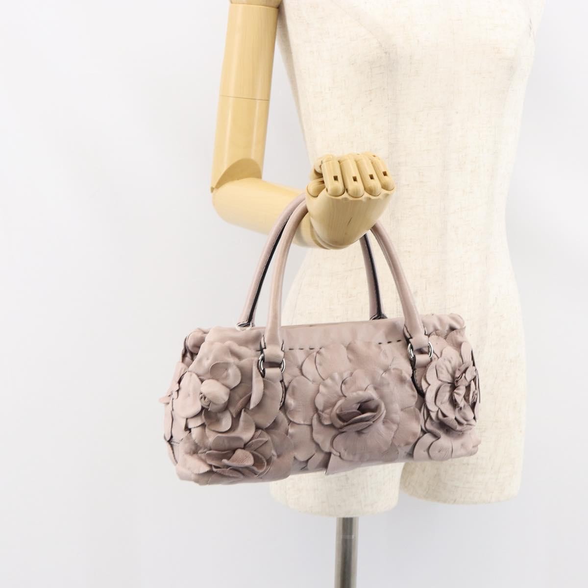 Valentino Garavani Rose Handbag Leather, PURPLE, LEATHER, Handbag