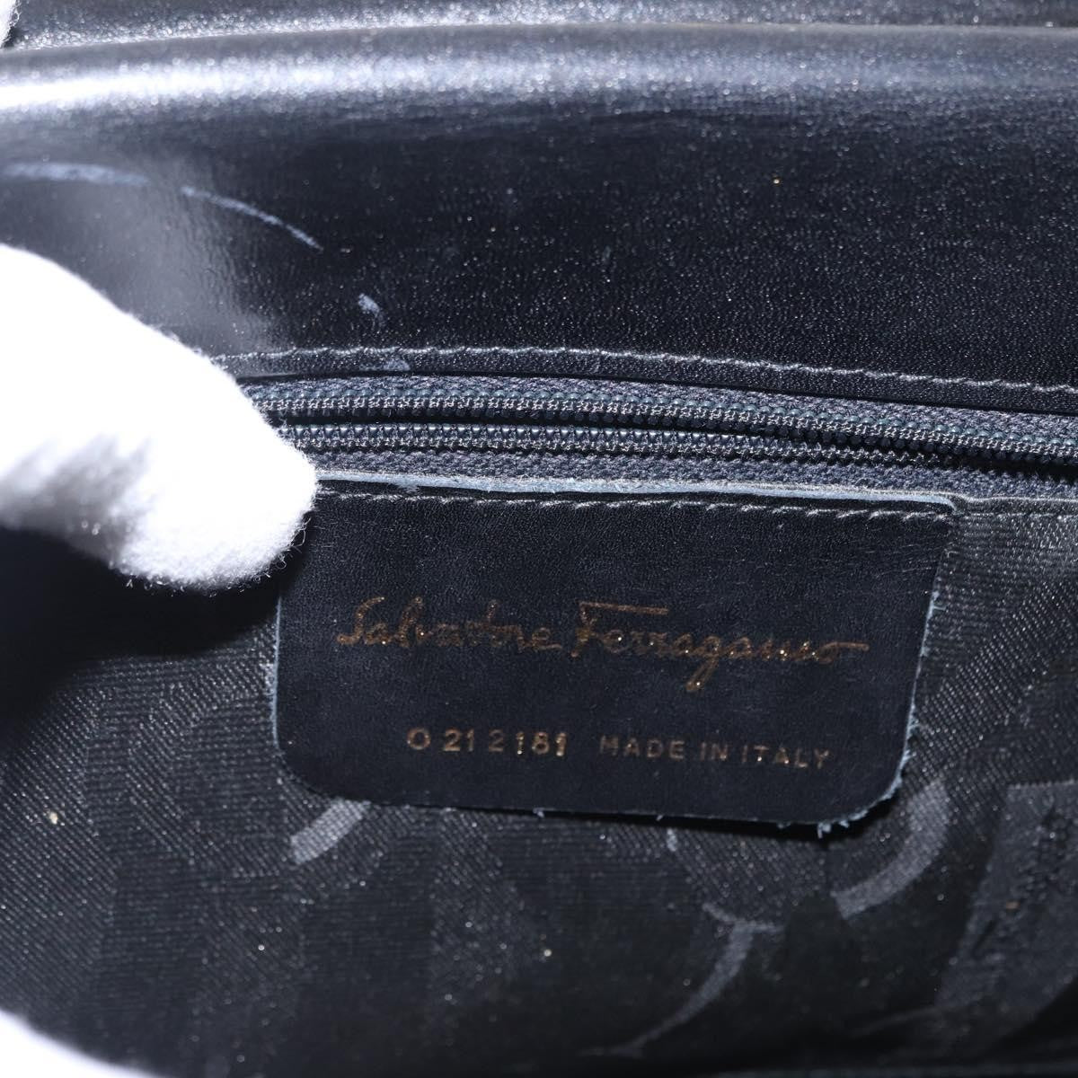 Salvatore Ferragamo Convertible Top Handle Bag Leather, BLACK, LEATHER, Handbag