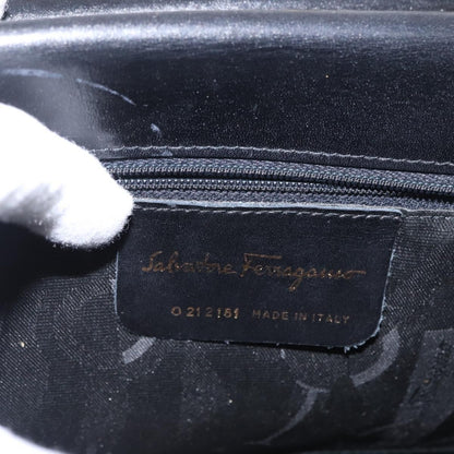 Salvatore Ferragamo Convertible Top Handle Bag Leather, BLACK, LEATHER, Handbag