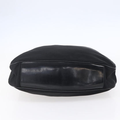 Gucci Vintage Bamboo Handle Open Hobo Nylon, BLACK, NYLON, Handbag