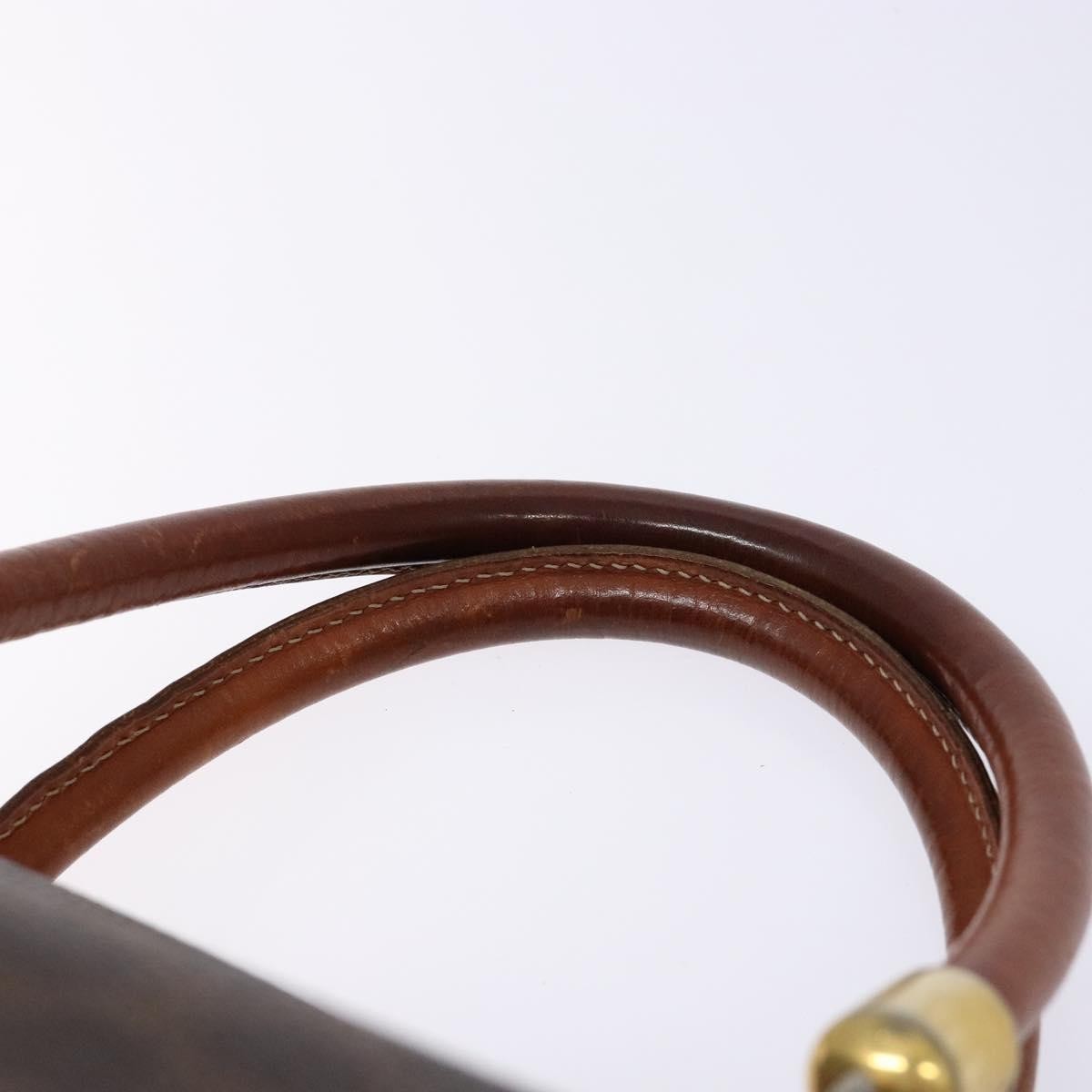 Celine Macadam Handbag Macadam with leather, BROWN, CANVAS, Handbag