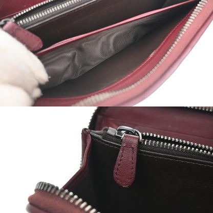 Bottega Veneta Intrecciato Long Zip  Wallet Leather, BURGUNDY, LEATHER, Wallets