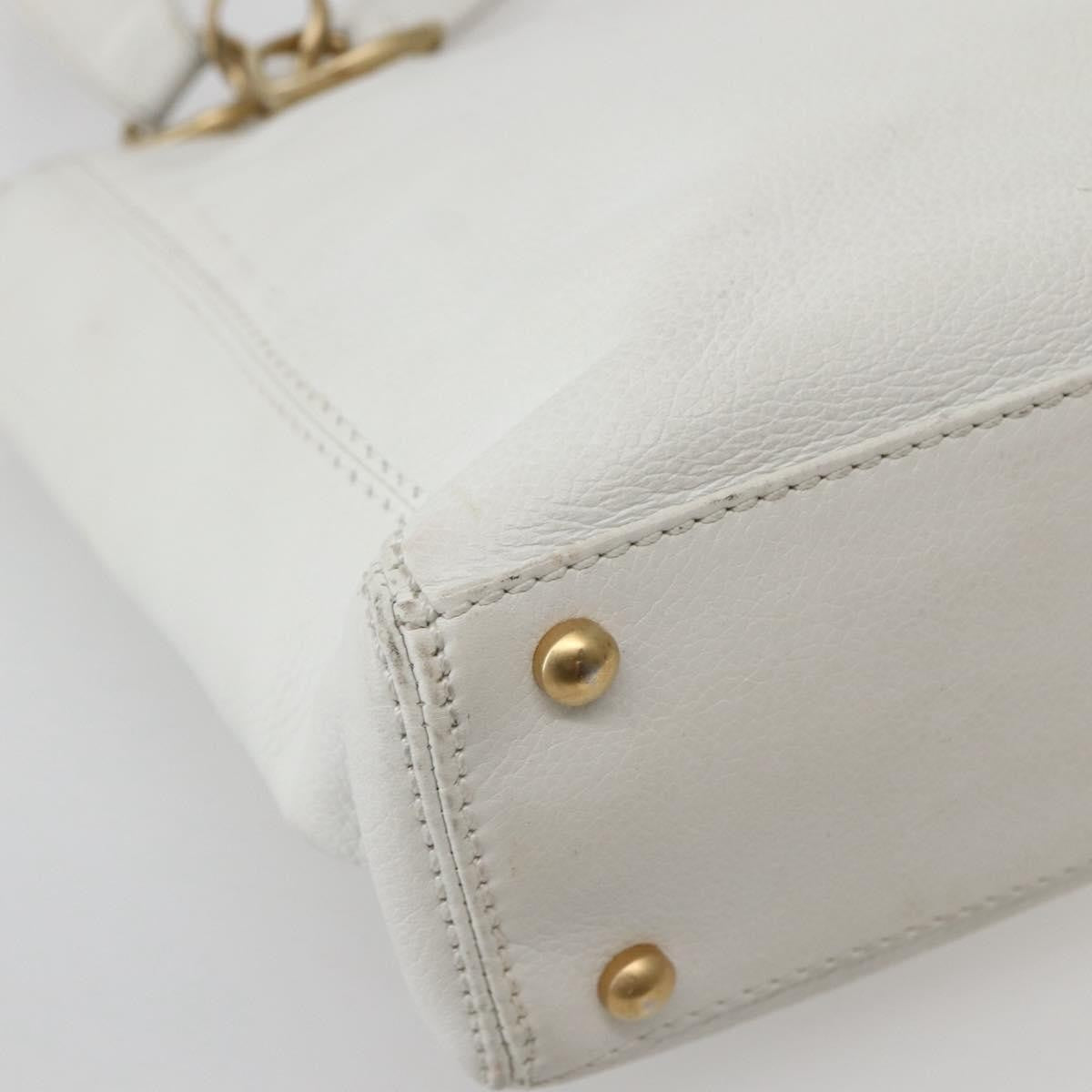 Chanel Vintage Timeless Chain Shoulder Bag Lambskin, WHITE, LEATHER, Tote bag