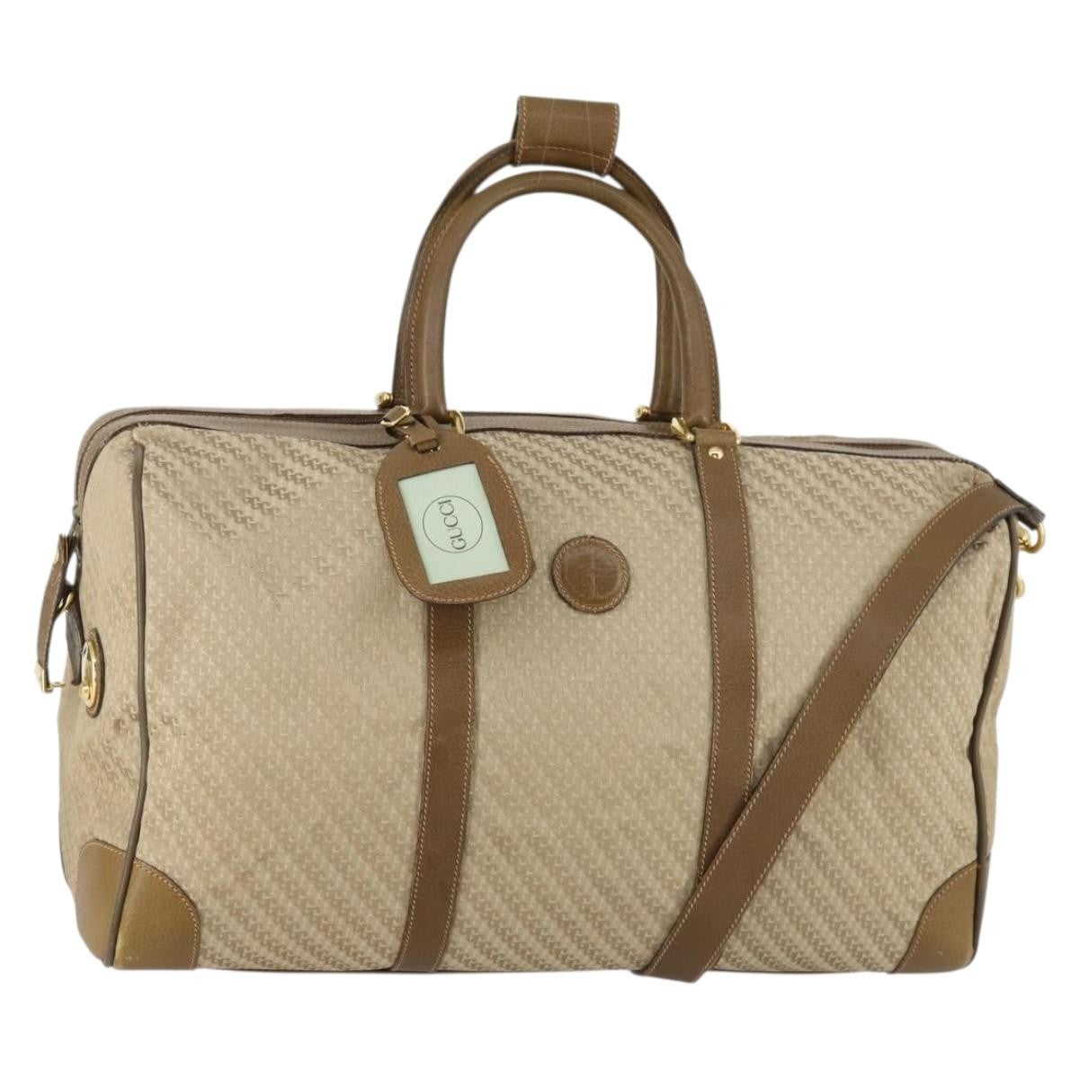 Gucci Vintage Boston Bag Canvas, BEIGE, CANVAS, Travel bag