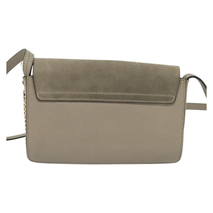 Chloe Faye Shoulder Bag Leather and Suede, Beige, Leather, Shoulder Bag