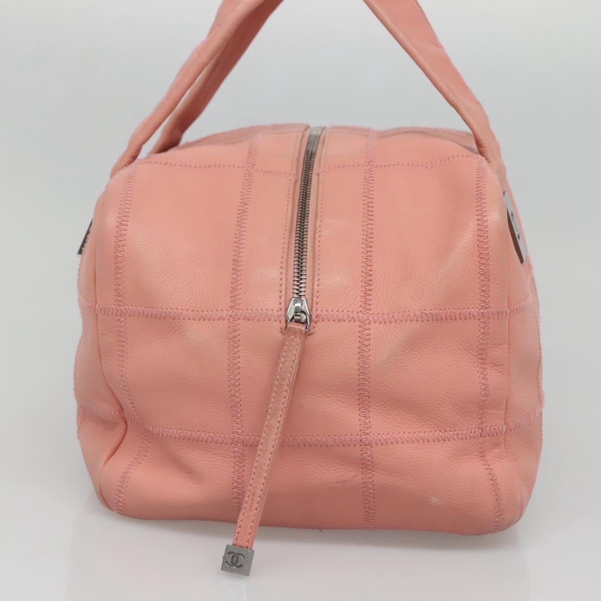 Chanel Chocolate Bar CC Bowler Bag Caviar skin, PINK, LEATHER, Handbag