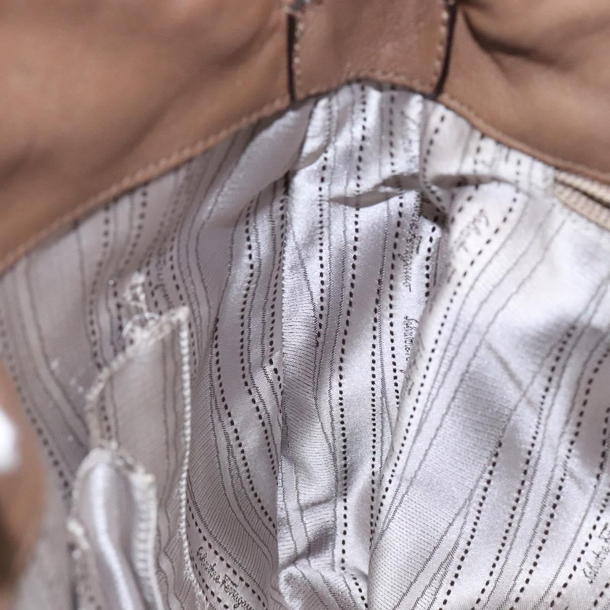 Salvatore Ferragamo Vintage Handbag Leather, BROWN, LEATHER, Handbag