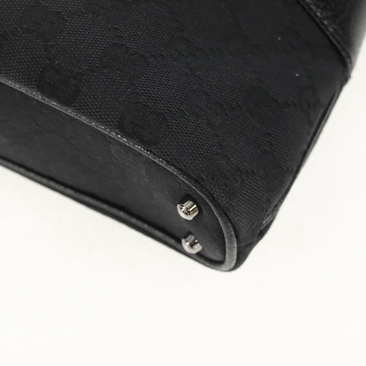 Gucci Vintage Ring Tote GG Canvas with Leather, BLACK, CANVAS, Handbag