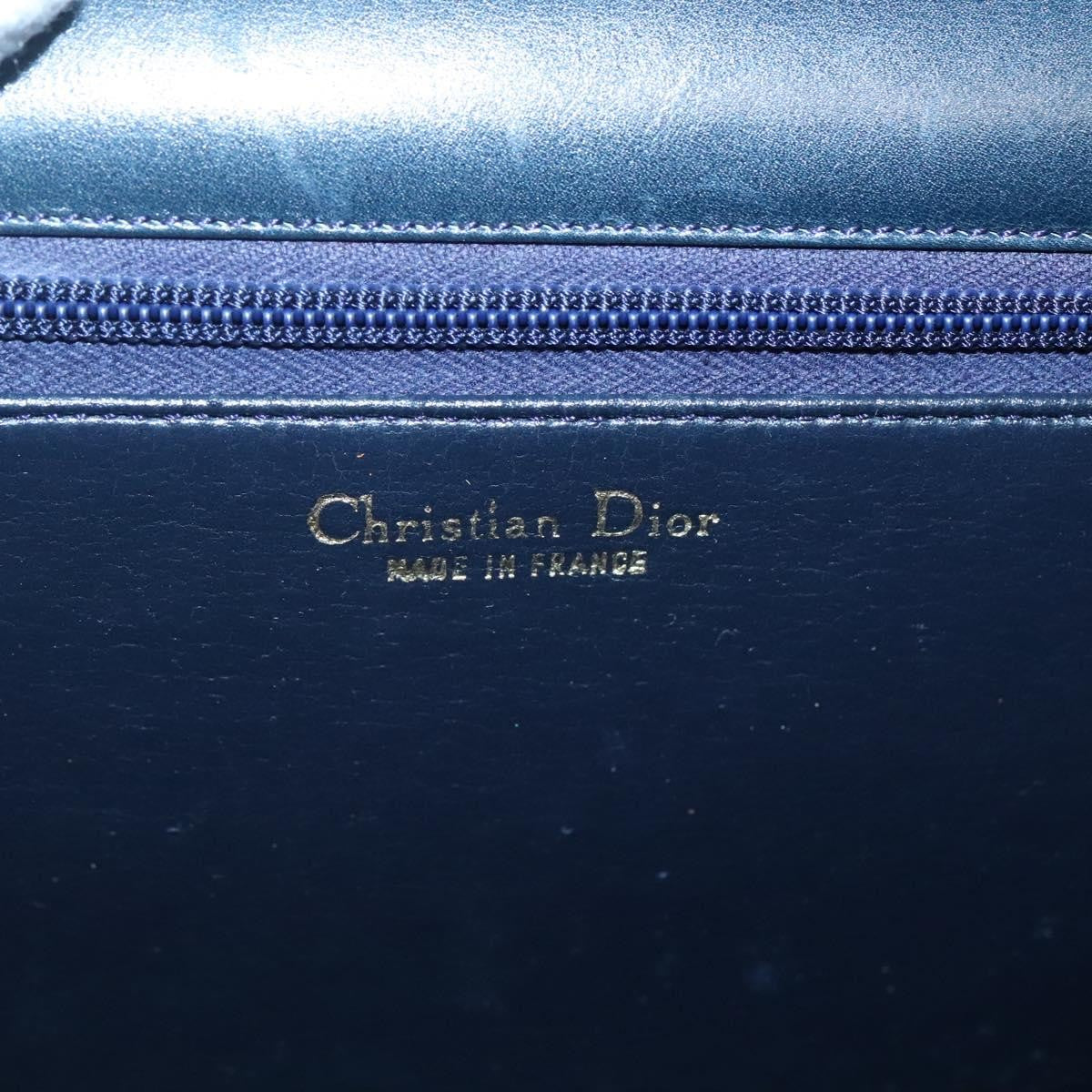 Christian Dior Vintage Handbag Leather, NAVY, LEATHER, Handbag