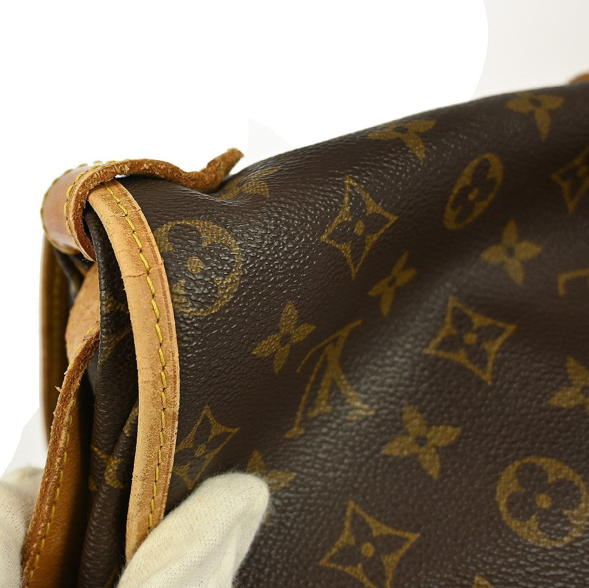 Louis Vuitton Saumur Handbag Monogram Canvas, BROWN, CANVAS, Shoulder bag
