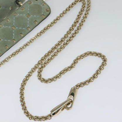 Valentino Garavani Rockstud Spike Flap Bag Quilted Suede, BLUE, SUEDE, Shoulder bag