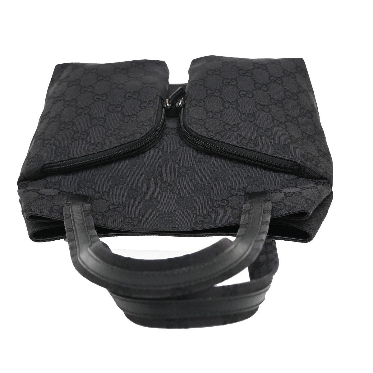 Gucci Double Pocket Tote GG Canvas, BLACK, CANVAS, Shoulder bag