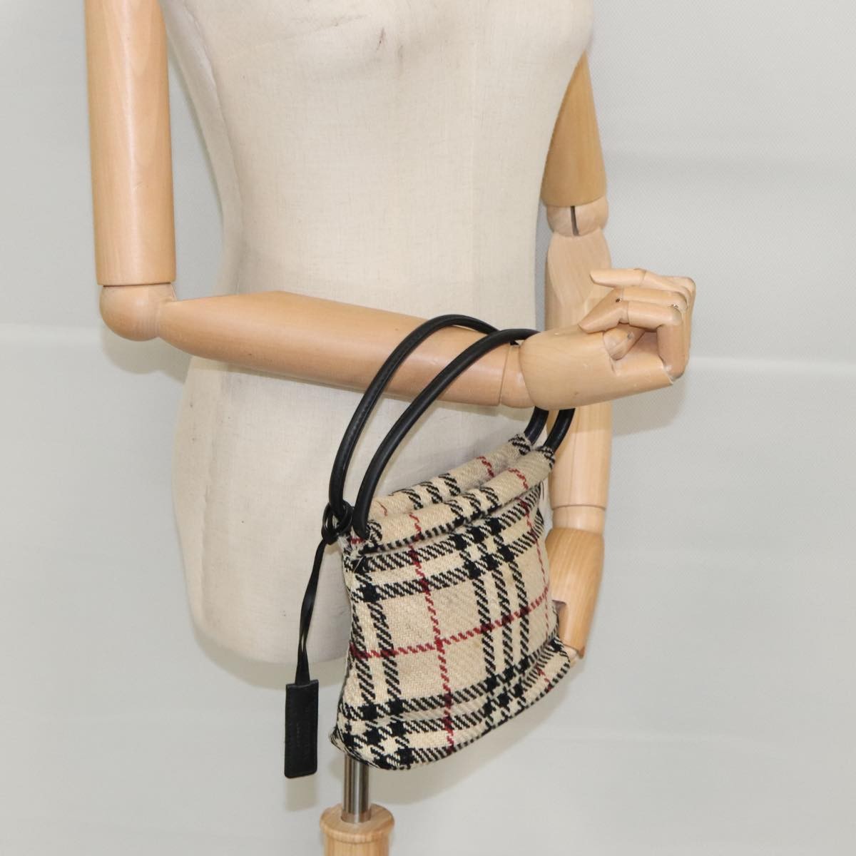 Burberry Nova check Pochette Canvas, BEIGE, CANVAS, Clutche & pouche