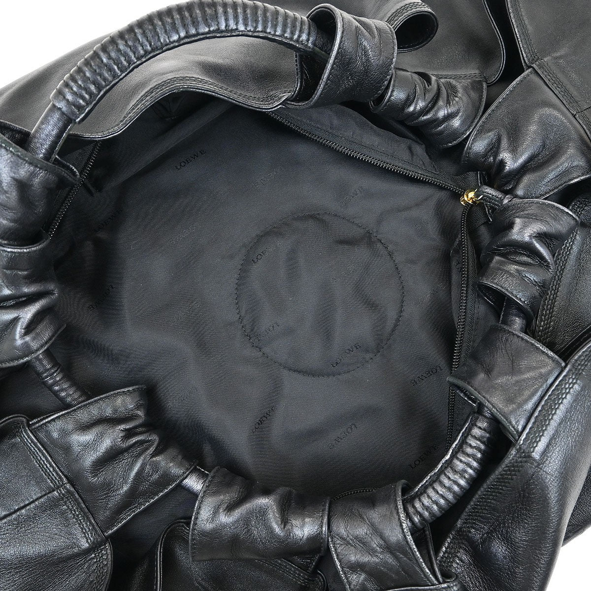 Loewe Anagram Logo Nappa Aire Hand Bag Leather, BLACK, LEATHER, Tote bag