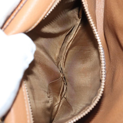 Celine Vintage Macadam Shoulder Bag Canvas and Leather, BEIGE, CANVAS, Shoulder bag