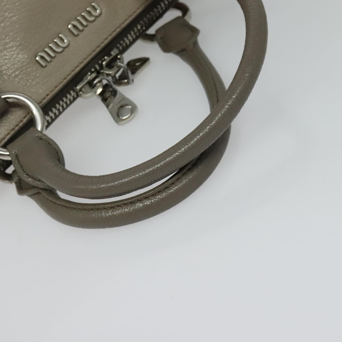 Miu Miu Madras Bowler Bag Leather, GRAY, LEATHER, Handbag