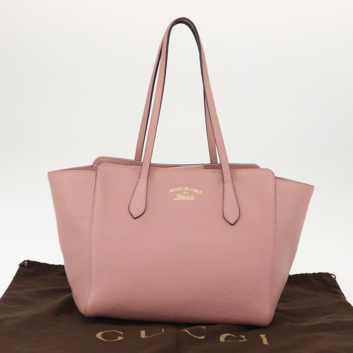 Gucci Swing Tote Leather, PINK, LEATHER, Tote bag