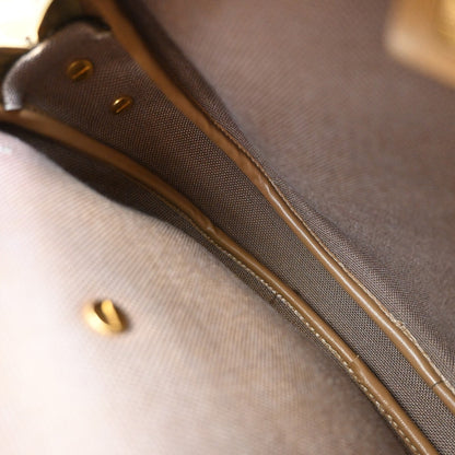 Christian Dior Vintage Honeycomb Flap Crossbody Bag Coated Canvas, BROWN, CANVAS, Crossbody bag