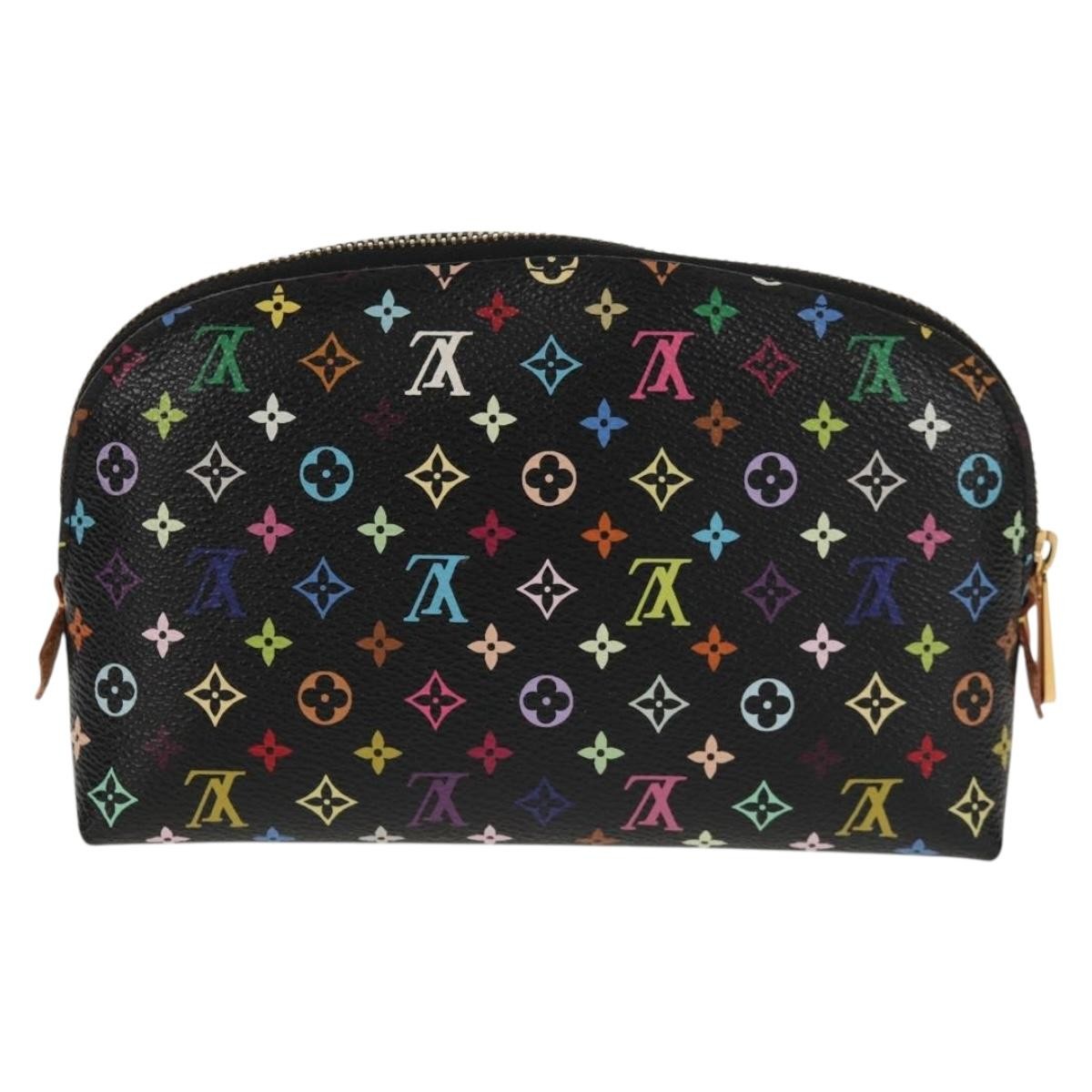 Louis Vuitton Cosmetic Pouch Monogram Multicolor, BLACK, CANVAS, Clutche & pouche