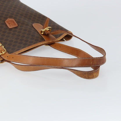 Celine Vintage Macadam Tote bag Canvas, BROWN, PVC, Tote bag