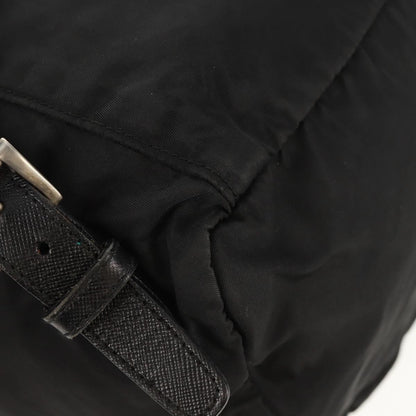 Prada Front Pocket Buckle Backpack Nylon, BLACK, NYLON, Backpack