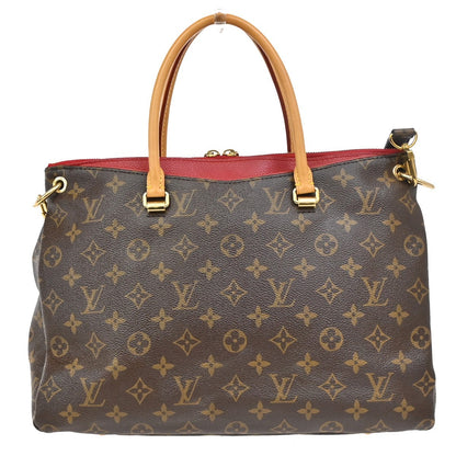 Louis Vuitton Pallas Tote Monogram Canvas with Leather, RED, CANVAS, Handbag
