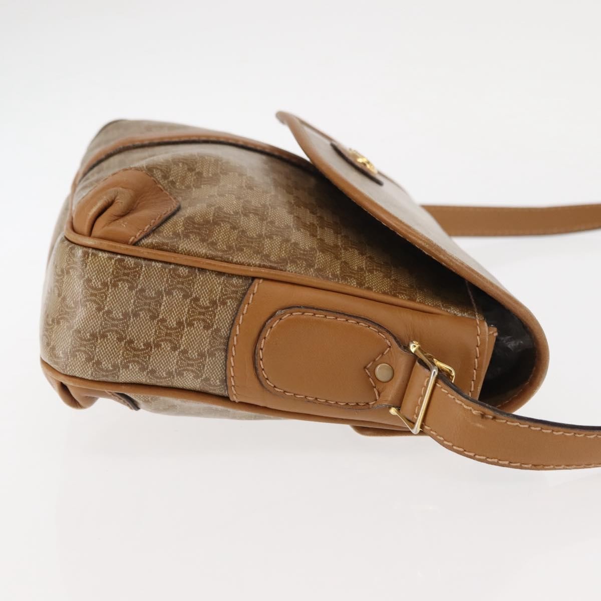 Celine Macadam Shoulder Bag PVC Leather, Beige, PVC + Canvas, Shoulder Bag