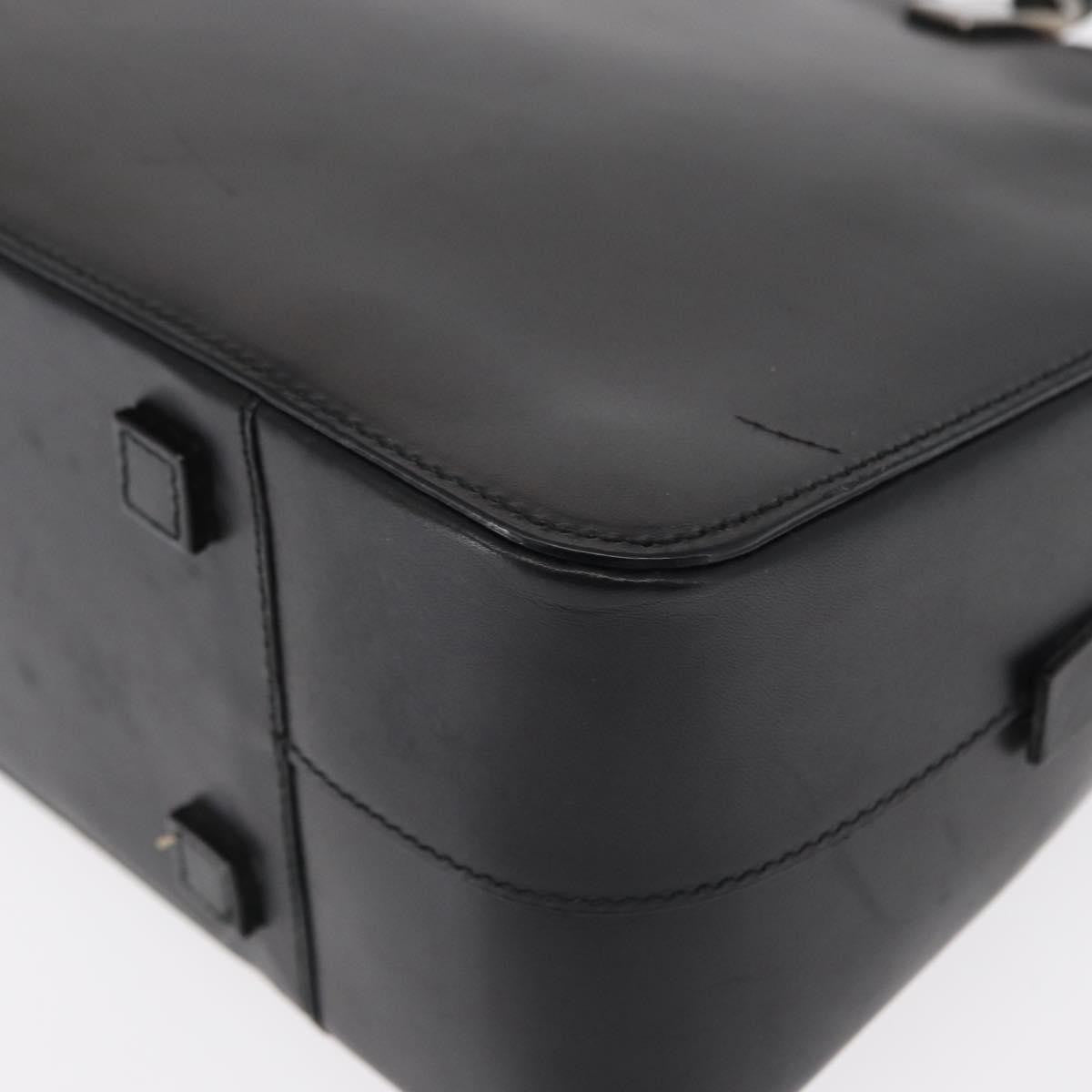 Gucci Vintage Bamboo Handle Bag Leather, BLACK, LEATHER, Handbag