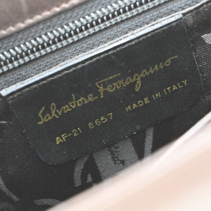 Salvatore Ferragamo Gancini Convertible Top Handle Bag Leather, BROWN, LEATHER, Handbag