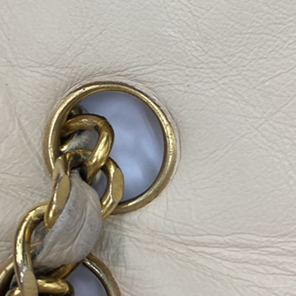 Chanel Vintage Two Tone CC Flap Bag Quilted Lambskin, BEIGE, LEATHER, Shoulder bag