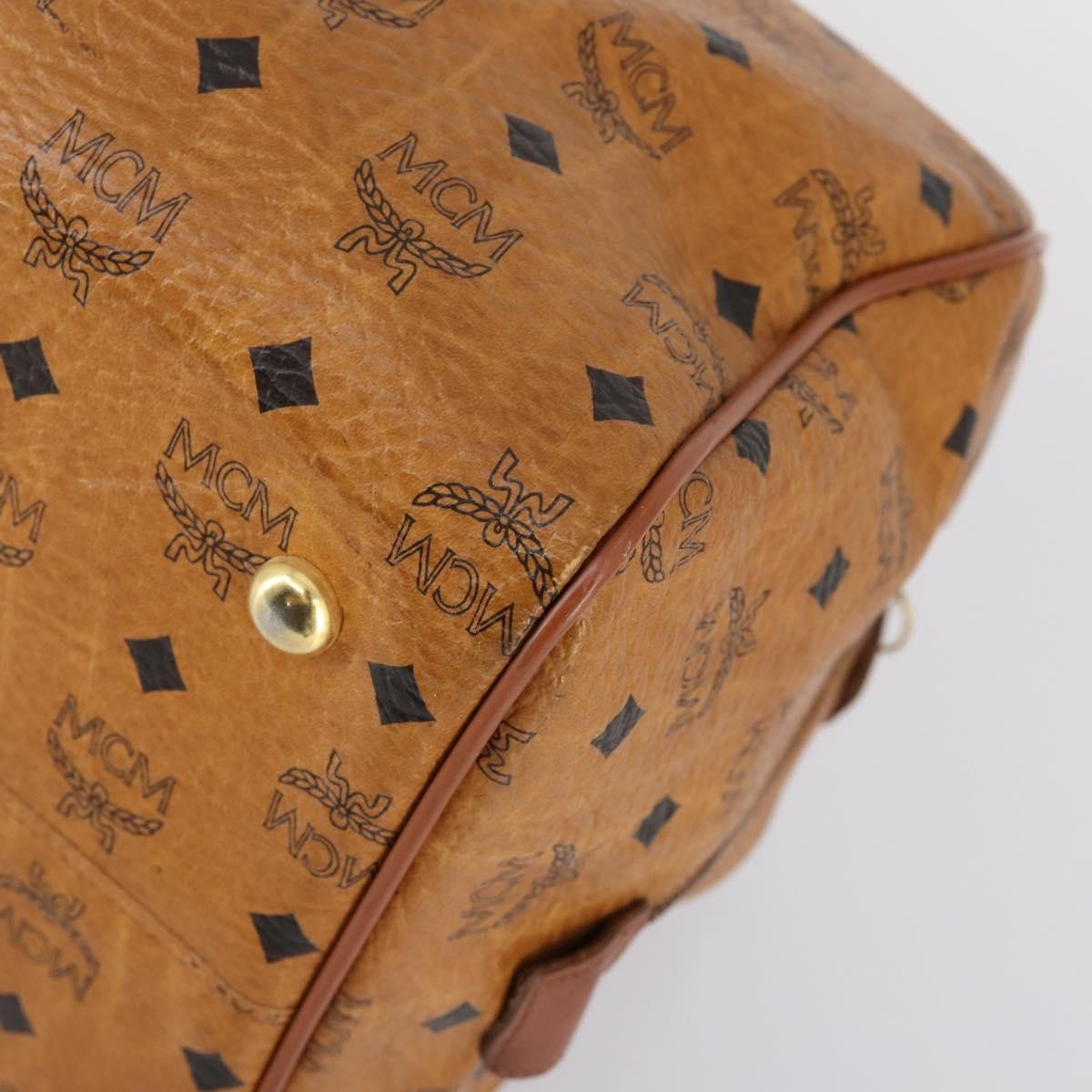 MCM Vicetos travel bag logogram boston, BROWN, CANVAS, Travel bag