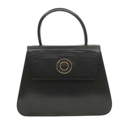 Celine Circle Logo Handbag Leather, BLACK, LEATHER, Handbag