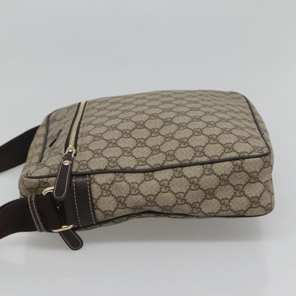 Gucci Front Zip Messenger GG Coated Canvas, BEIGE, CANVAS, Shoulder bag