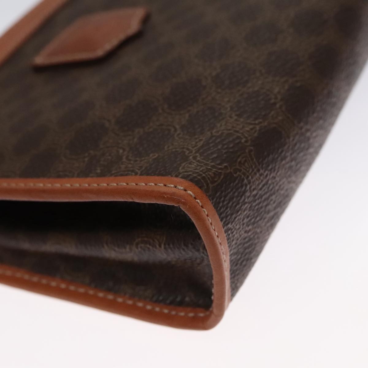 Celine Macadam Pochette Clutch, BROWN, PVC, Clutche & pouche