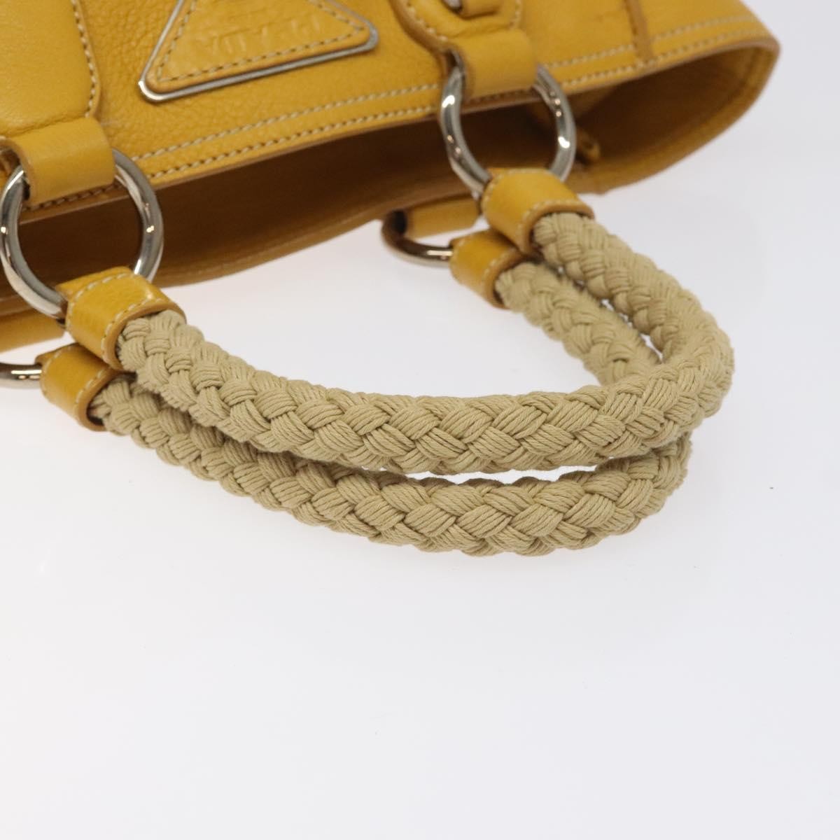 Prada Vintage Handbag Leather, YELLOW, LEATHER, Handbag