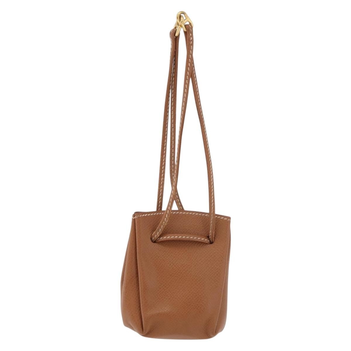 Hermes Vespa Pouch Leather, Brown, Leather, Clutch