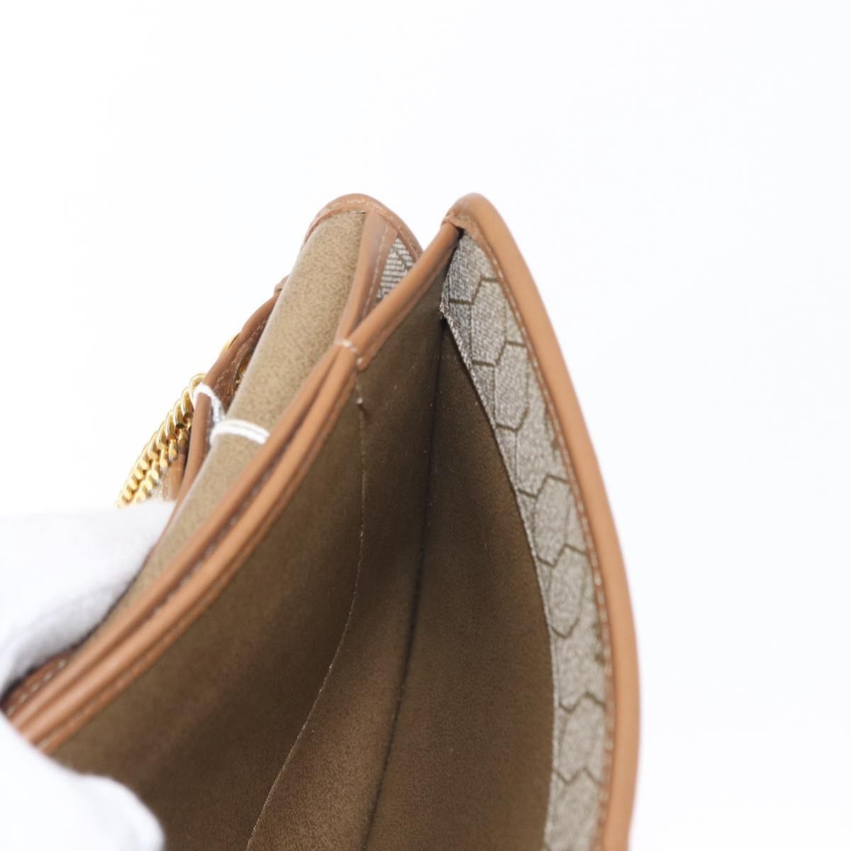 Christian Dior Vintage Honeycomb chain Canvas, BEIGE, CANVAS, Shoulder bag