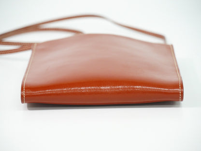 Hermes Onimaitou Pochette Box Calf, BROWN, LEATHER, Clutche & pouche